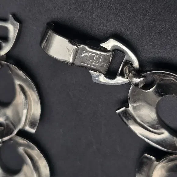 Tara Silver Tone Bracelet Vintage Jewelry Circle Open Links - Picture 9 of 10